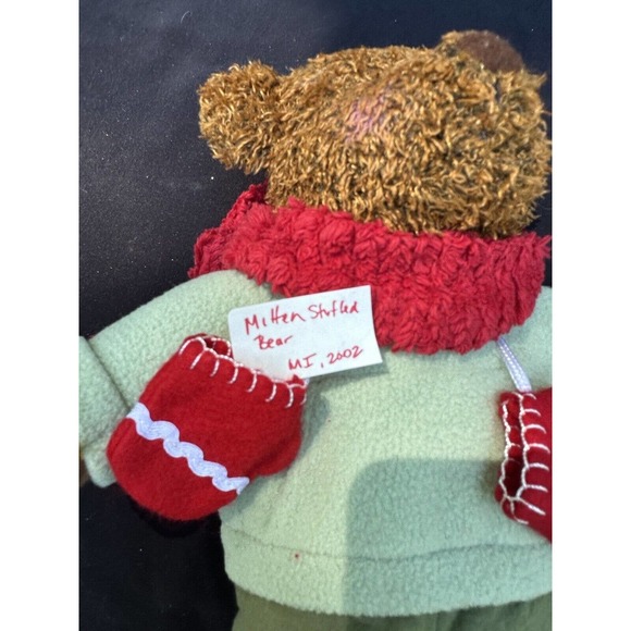 Hallmark 2002 Christmas Teddy Mittens Plush Bear 12” Holiday Stuffed Toy -5Z - Picture 8 of 8